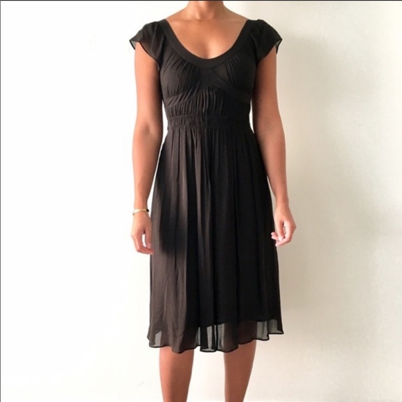 Theory Elsbeth Grecian Goddess Black Silk Dress 4 - Picture 2 of 5